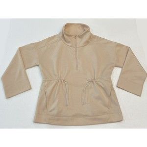 Anthropologie SATURDAY SUNDAY Quarter Zip Cinch Waist Pullover Blush Pink Size S